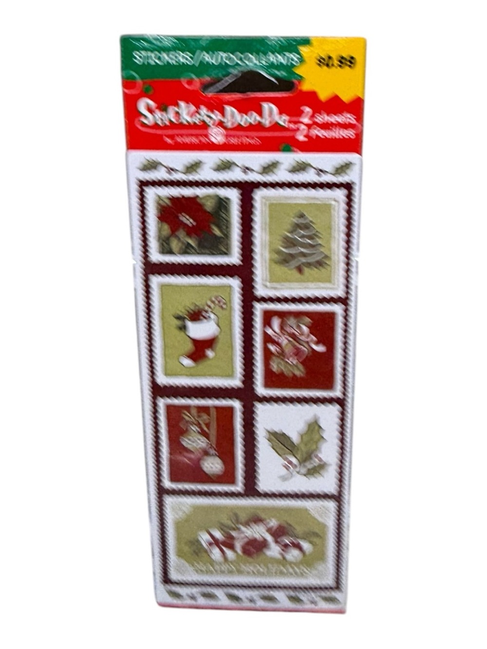 Sealed Vintage American Greetings Stickety Doo Da Christmas Stamp Stickers